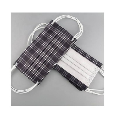 Wholesale Factory Supply Disposable Gray Color Grid Pattern Cool Men Use Cloth Fabric Face Covering