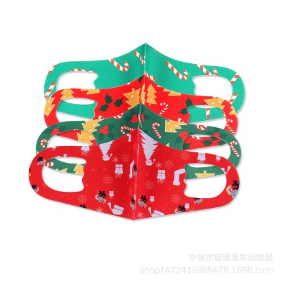 high quality designers custom logo sublimation printing pattern christmas ice silk facemask holy reusable washable 3d face cover