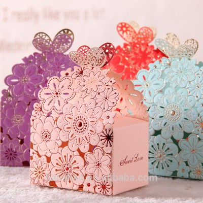 Butterfly Pattern Hollow-out Wedding Souvenir Candy Boxes