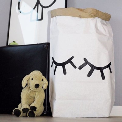 Double Layer Durable Cartoon Toy Kraft Paper Storage Bag for Nursery or Kid's Room