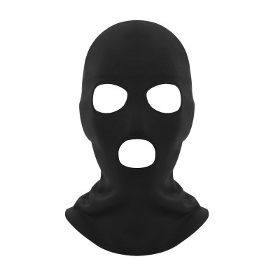 Hood custom logo designer black 3 hole neck gaiter fleece beanie balaclava black men ski mask for motorcycle cycling hunting